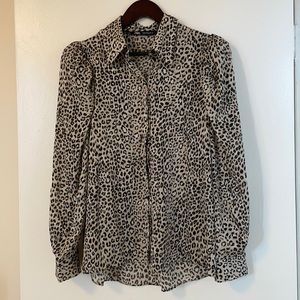 Animal Print Blouse - Zara NWTO
